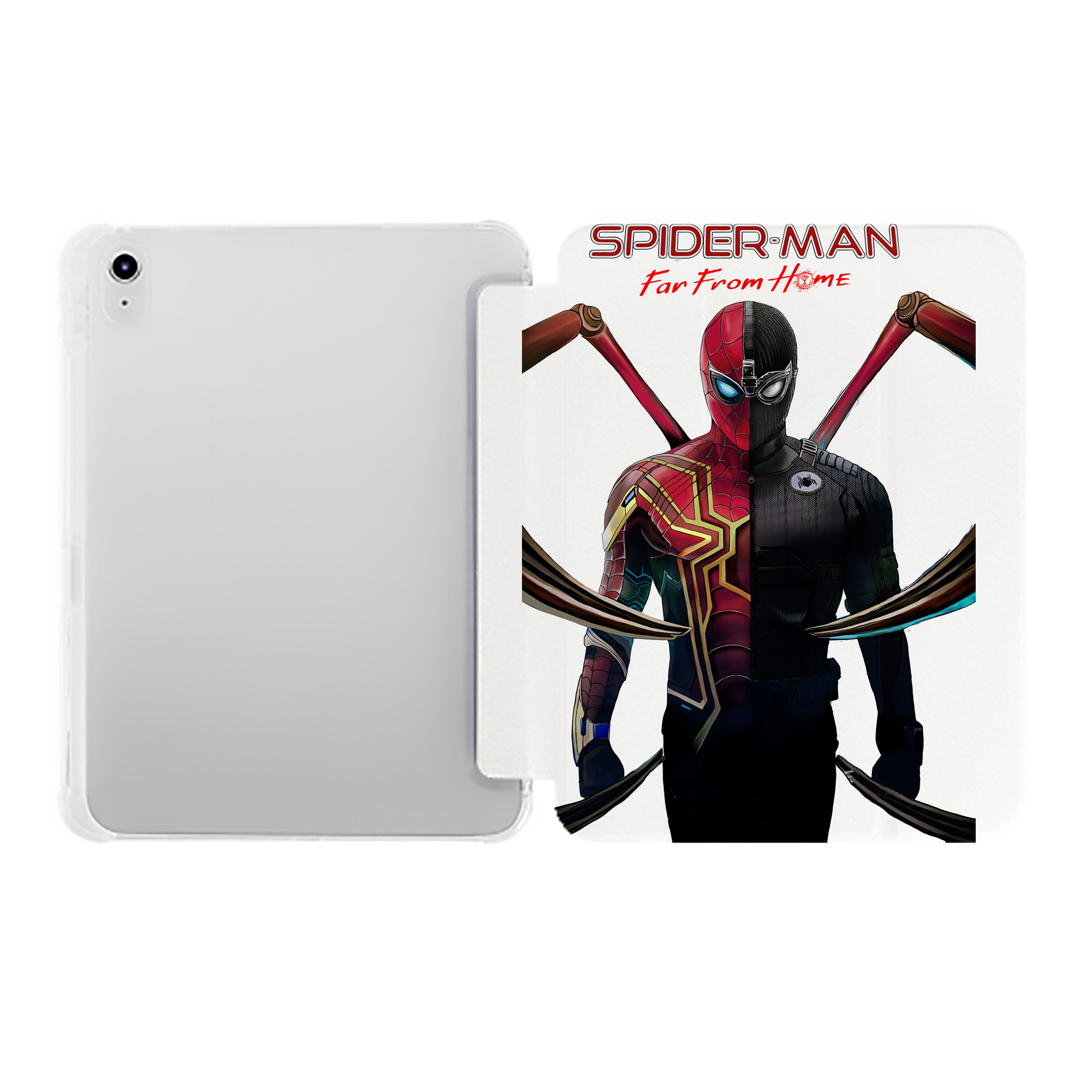 （画像用） Spider Man スパイダーマン IPad ケース ペン収納付き 三つ折りスタンド PUレザー×シリコン 対応機種9.5/10.5/10.9インチ